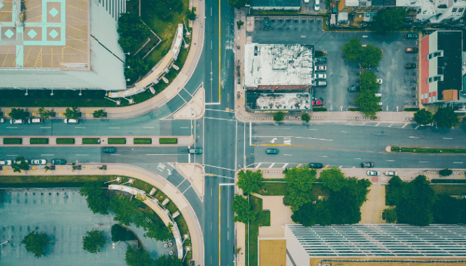 An image of a street from above to demonstrate how to create a due diligence real estate checklist.